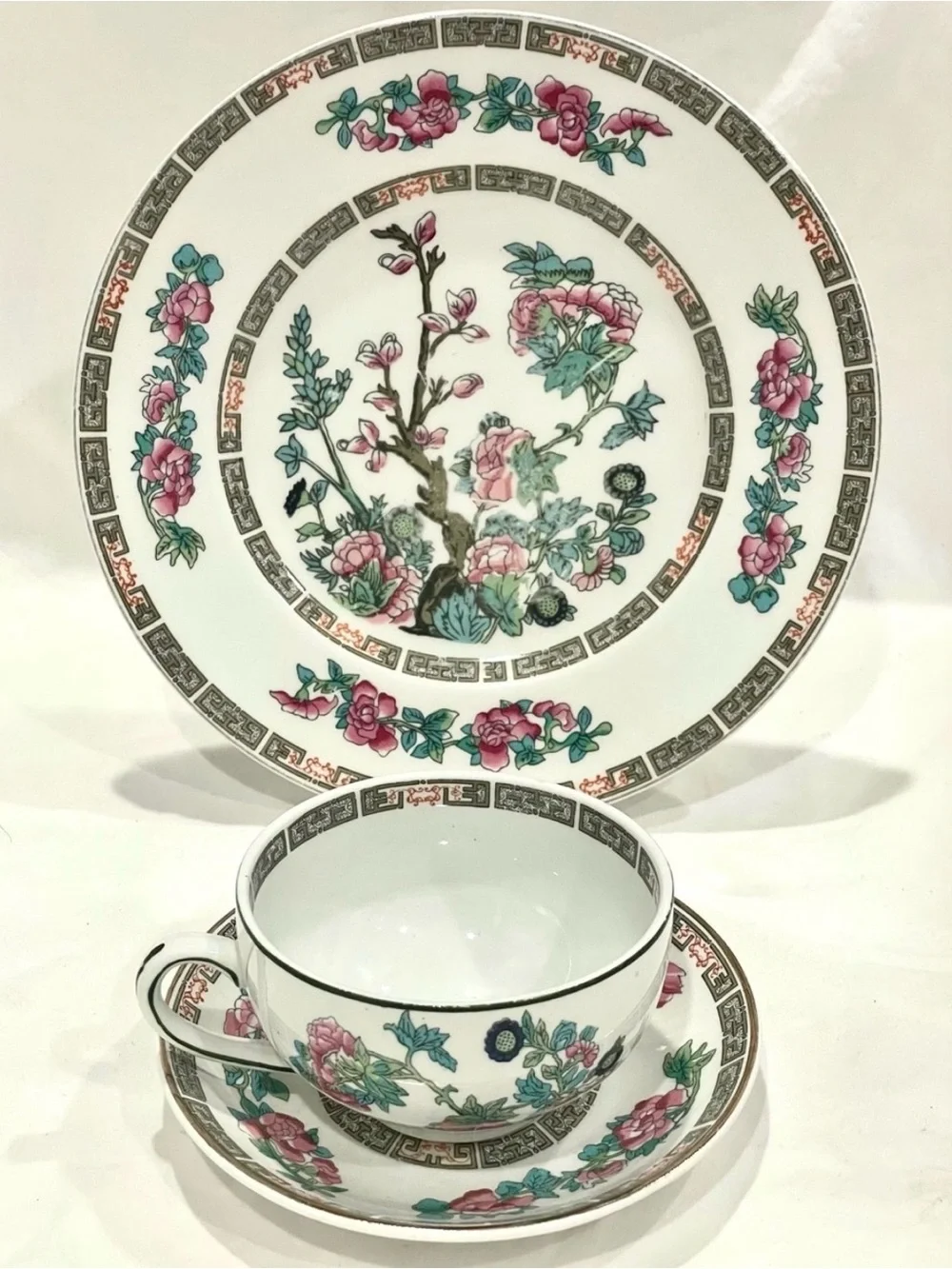 John Maddock & Sons “Indian Tree” Fine China Place Setting | Plate, Cup & Saucer